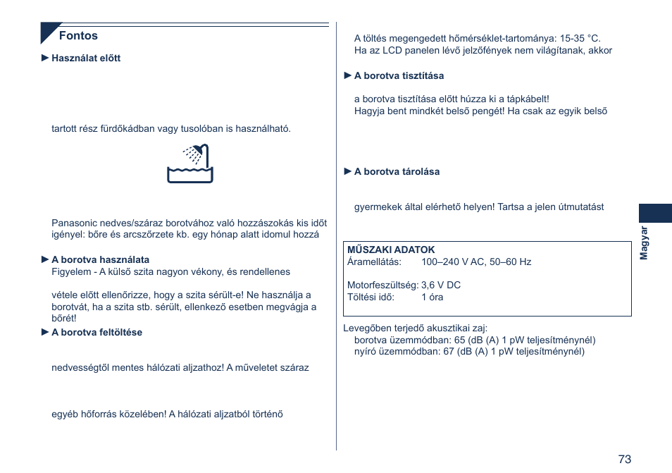 Panasonic ES8103 User Manual | Page 73 / 108