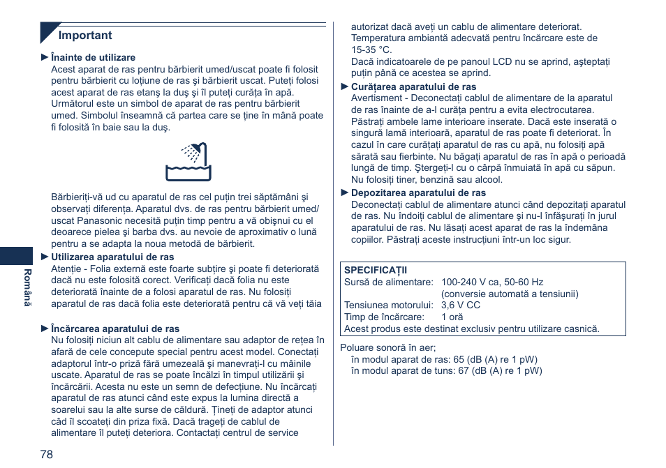Panasonic ES8103 User Manual | Page 78 / 108