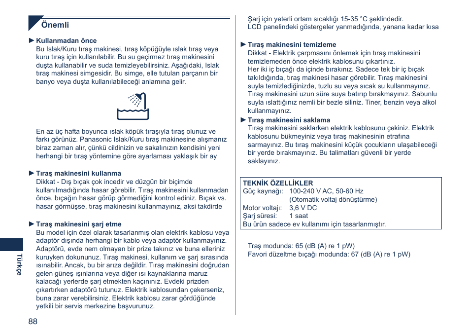 Panasonic ES8103 User Manual | Page 88 / 108