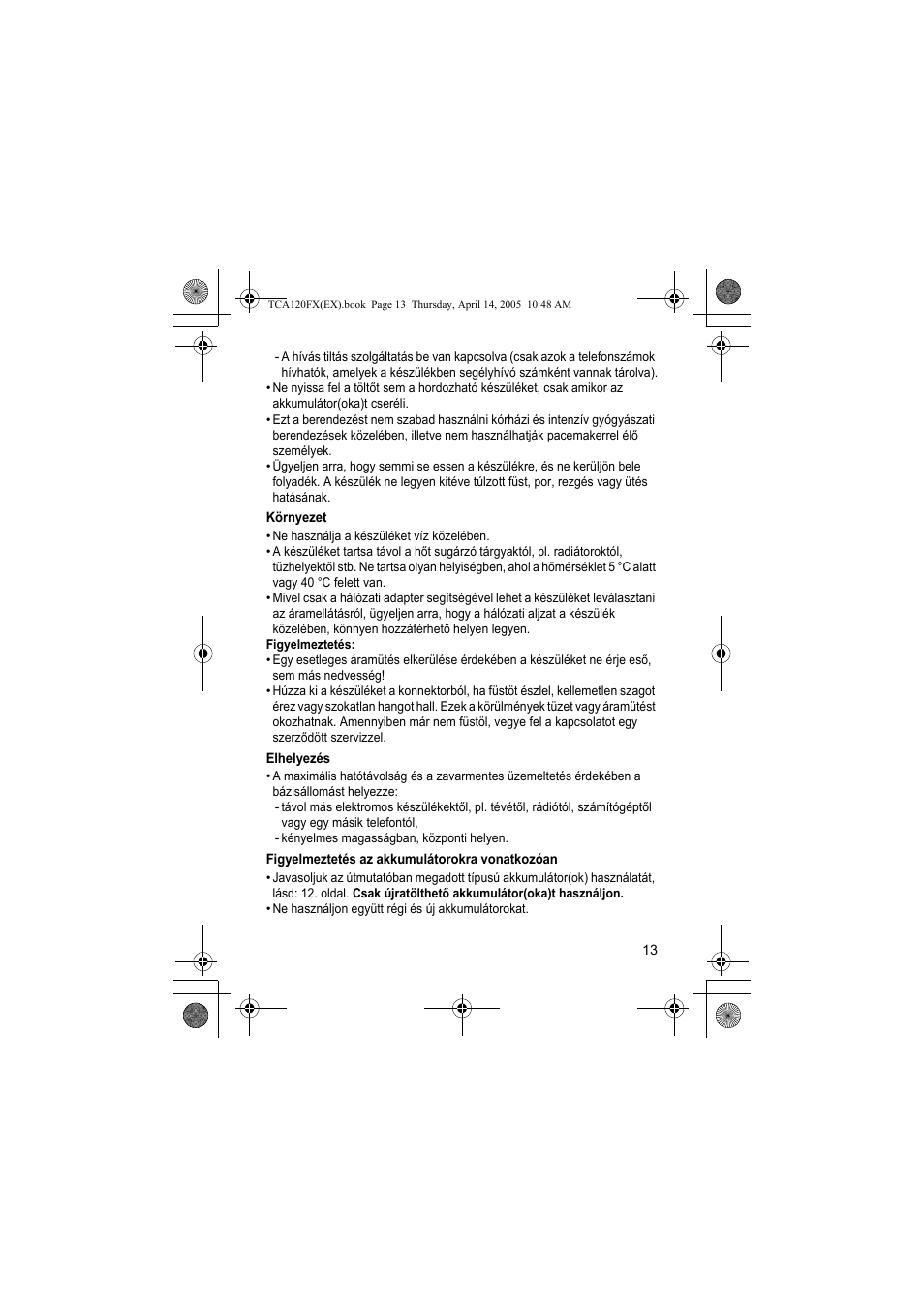 Panasonic KXTCA120FX User Manual | Page 13 / 32