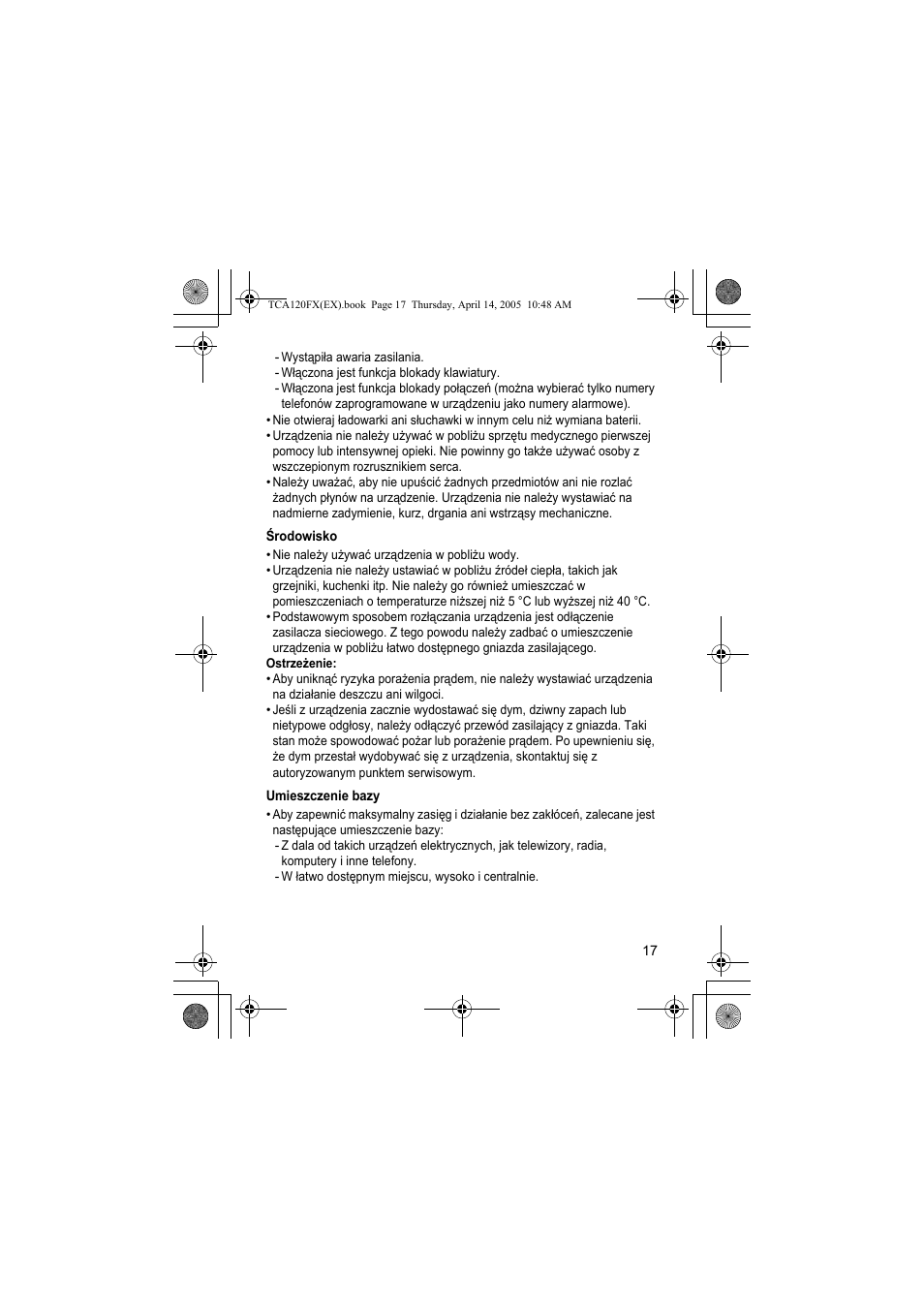 Panasonic KXTCA120FX User Manual | Page 17 / 32