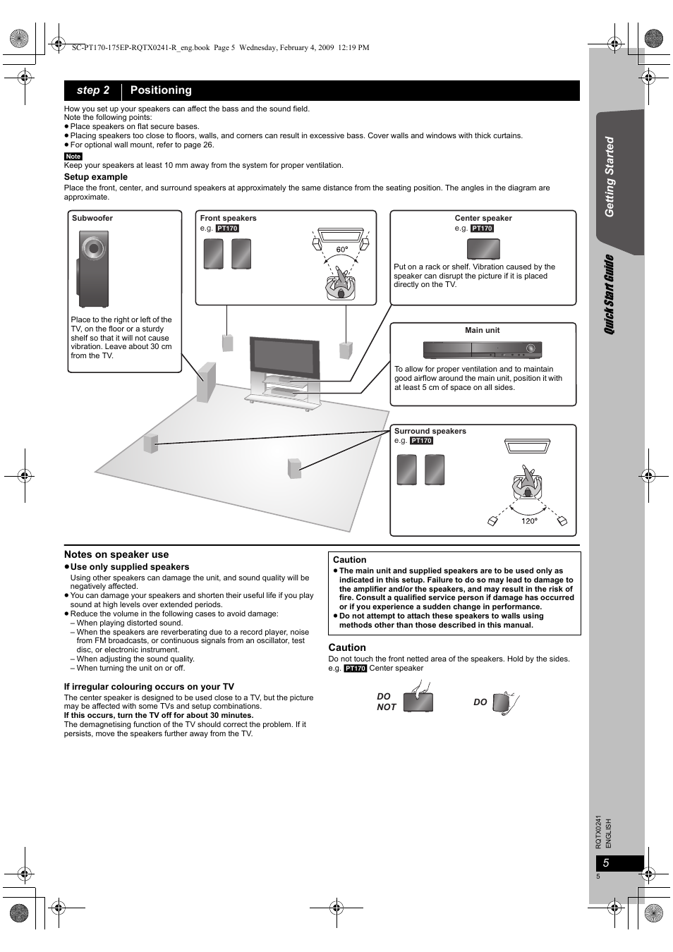 Quick start gu ide | Panasonic SCPT170 User Manual | Page 5 / 104