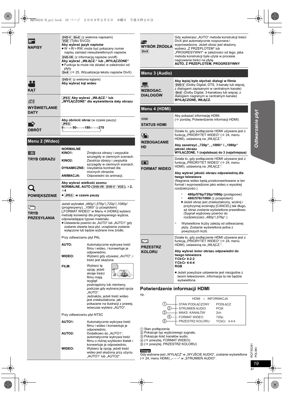 Panasonic SCPT170 User Manual | Page 87 / 104