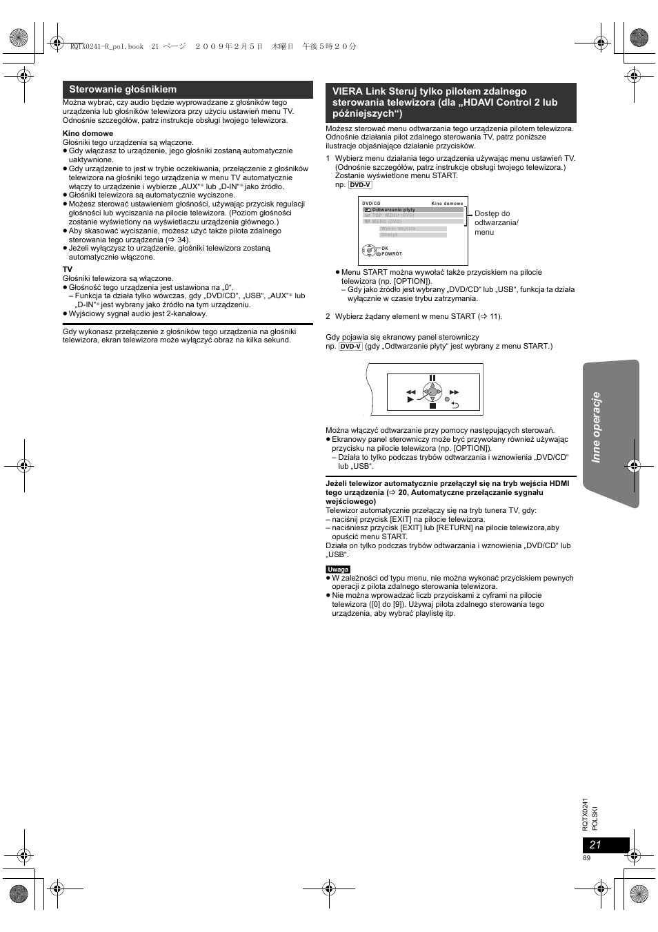 Panasonic SCPT170 User Manual | Page 89 / 104