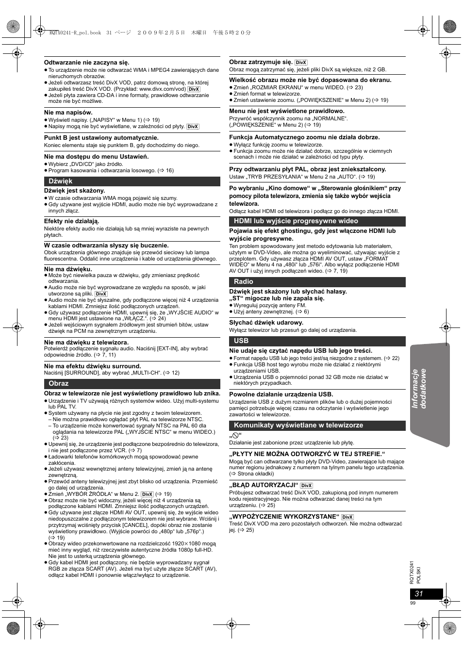 Panasonic SCPT170 User Manual | Page 99 / 104