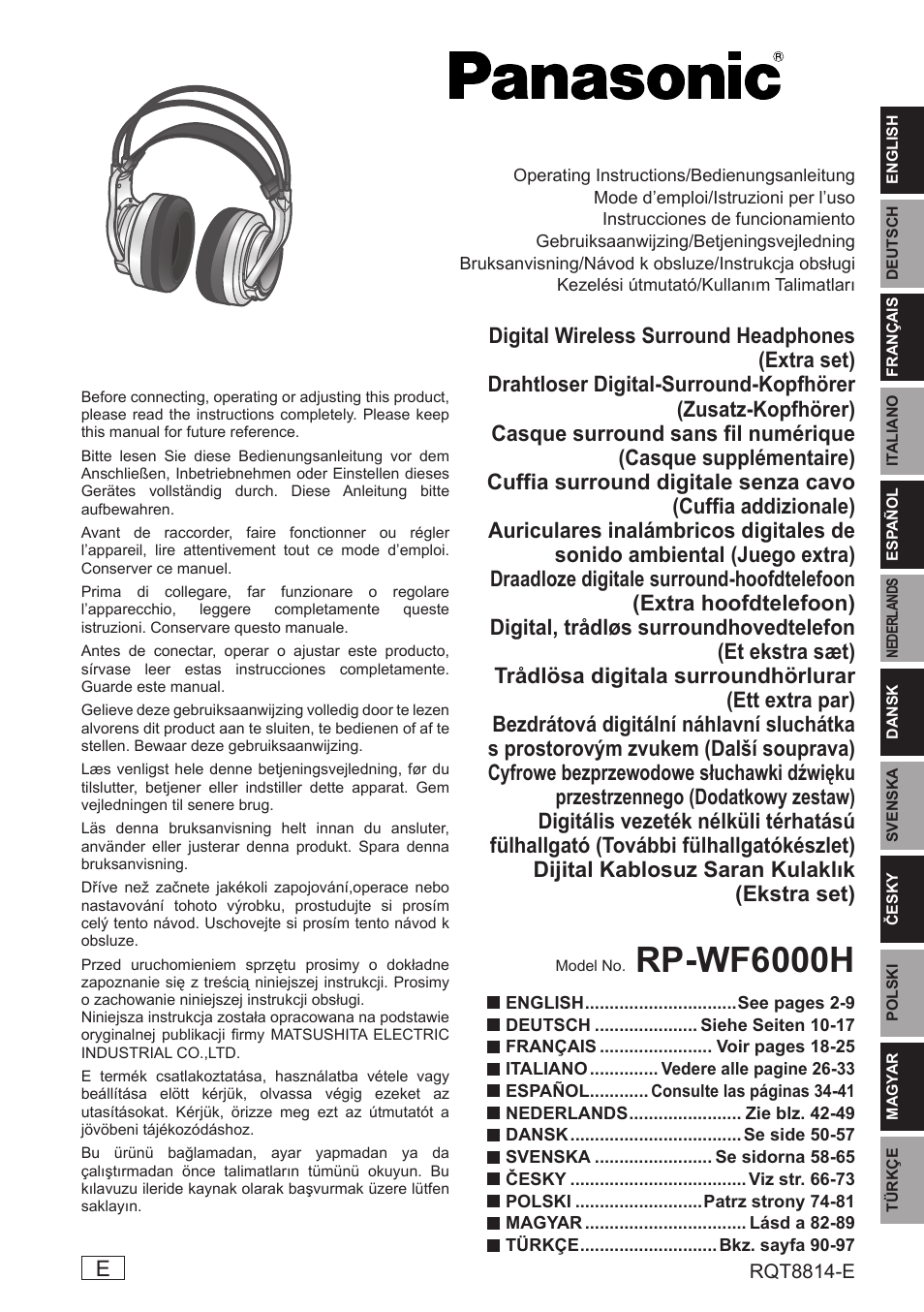 Panasonic RPWF6000H User Manual | 51 pages