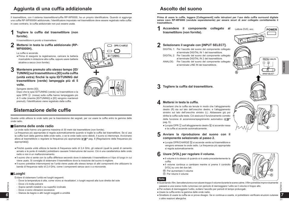 Ascolto del suono | Panasonic RPWF6000H User Manual | Page 16 / 51