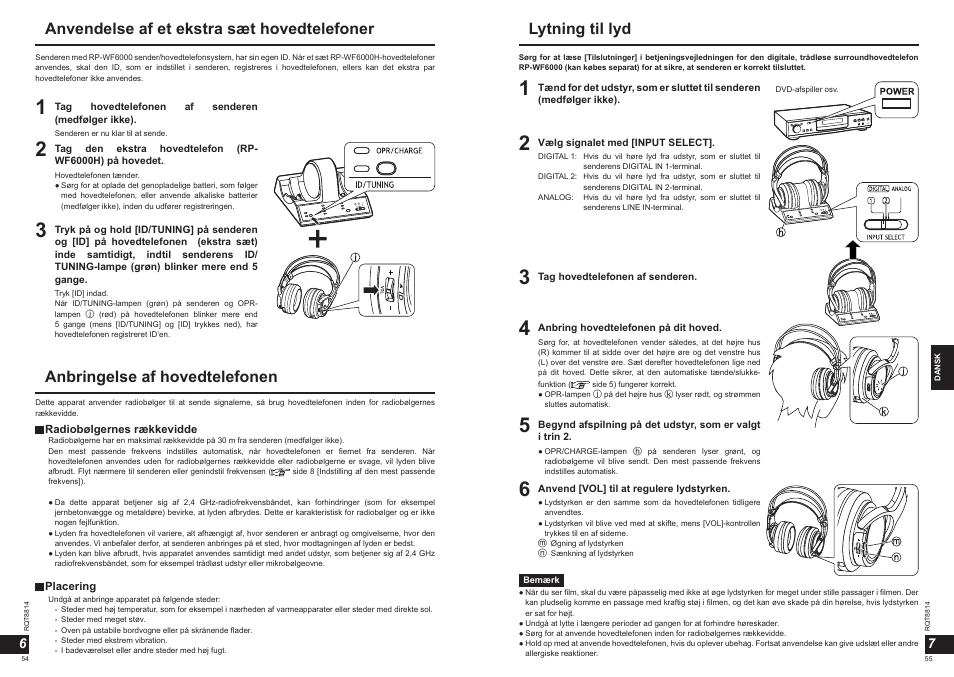 Lytning til lyd | Panasonic RPWF6000H User Manual | Page 28 / 51