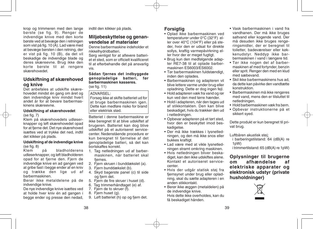 Panasonic ES6003 User Manual | Page 20 / 50