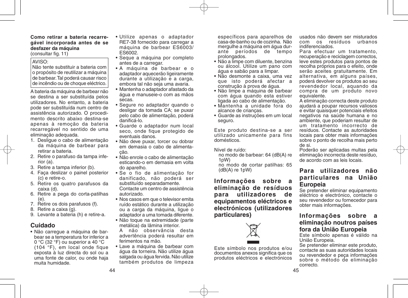 Panasonic ES6003 User Manual | Page 23 / 50