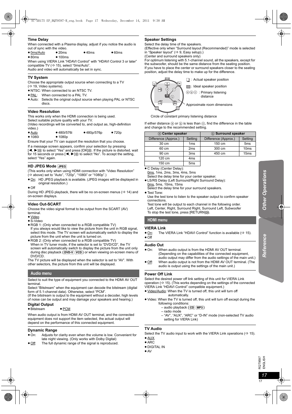 Panasonic SCXH175EP User Manual | Page 17 / 94