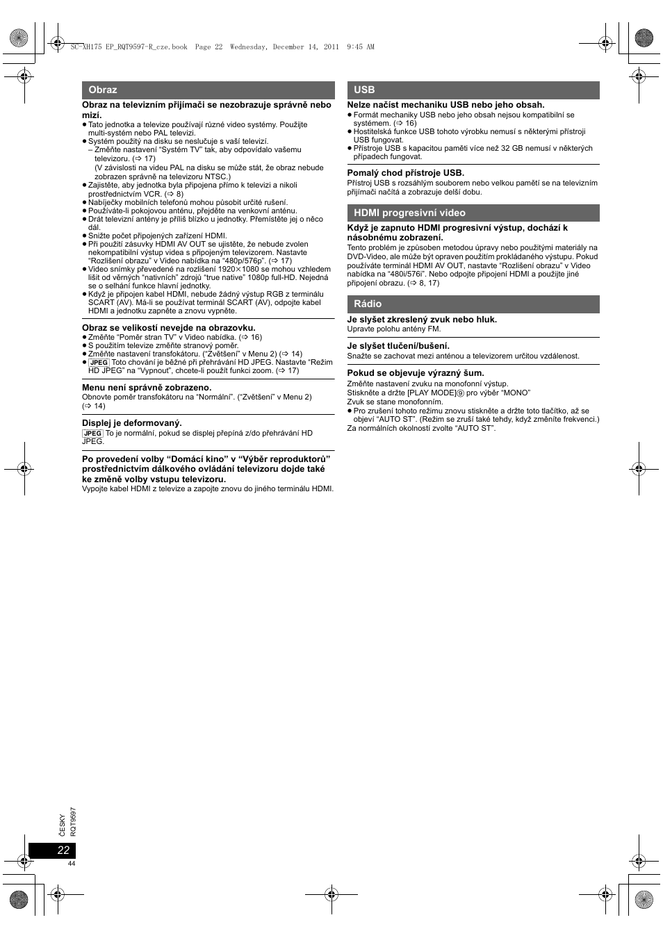 Panasonic SCXH175EP User Manual | Page 44 / 94
