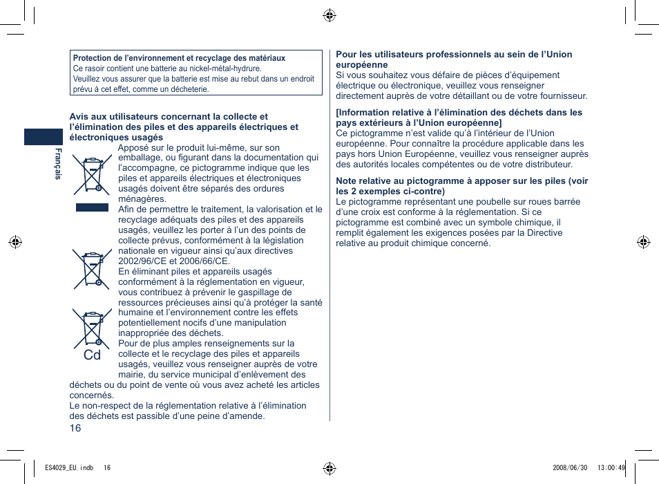 Panasonic ES4029 User Manual | Page 16 / 104