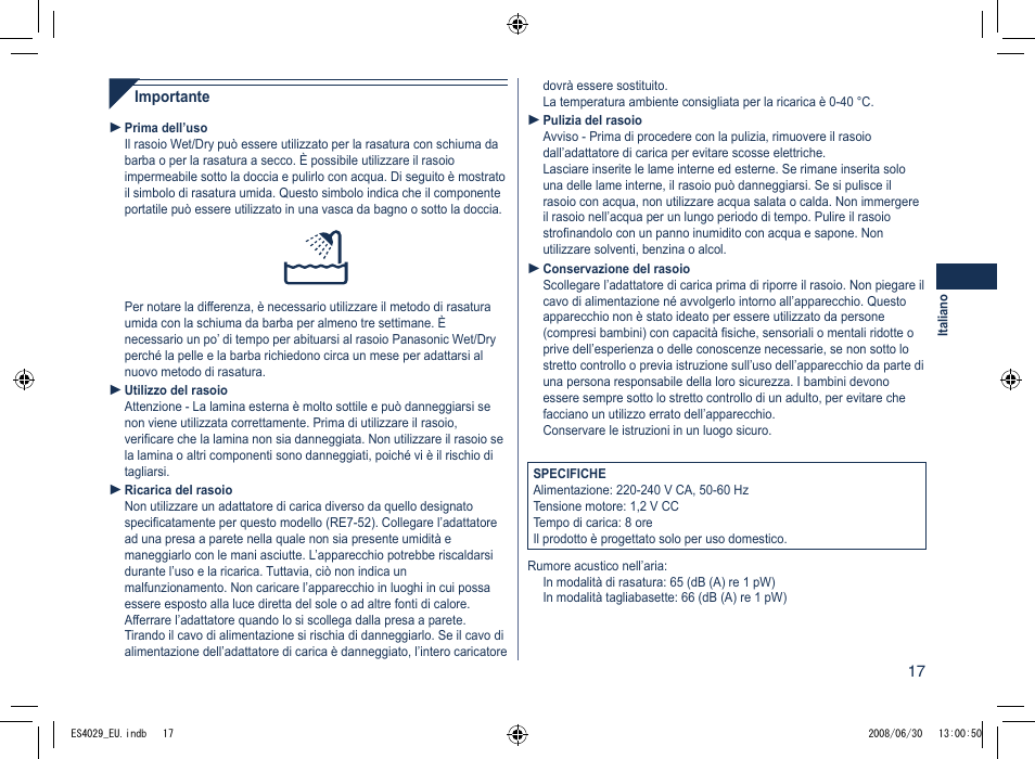 Panasonic ES4029 User Manual | Page 17 / 104