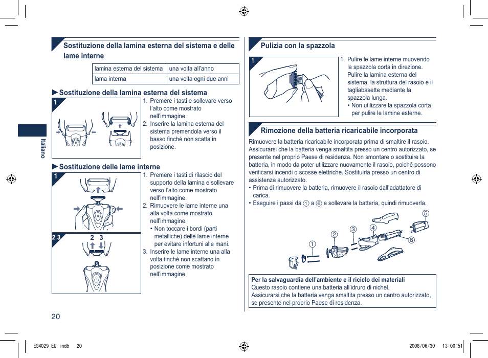 Panasonic ES4029 User Manual | Page 20 / 104