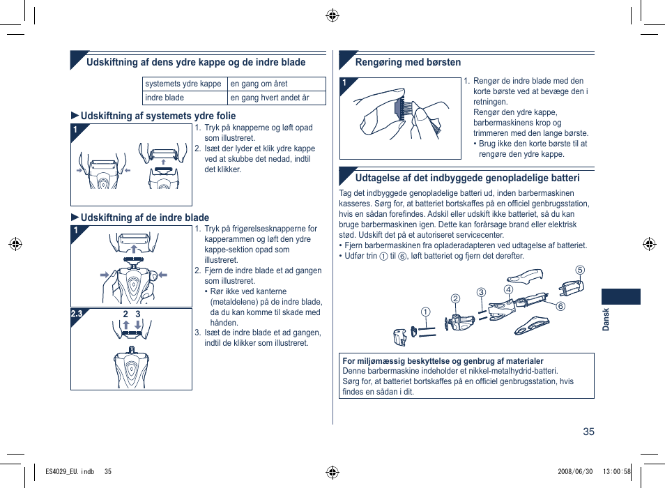 Panasonic ES4029 User Manual | Page 35 / 104
