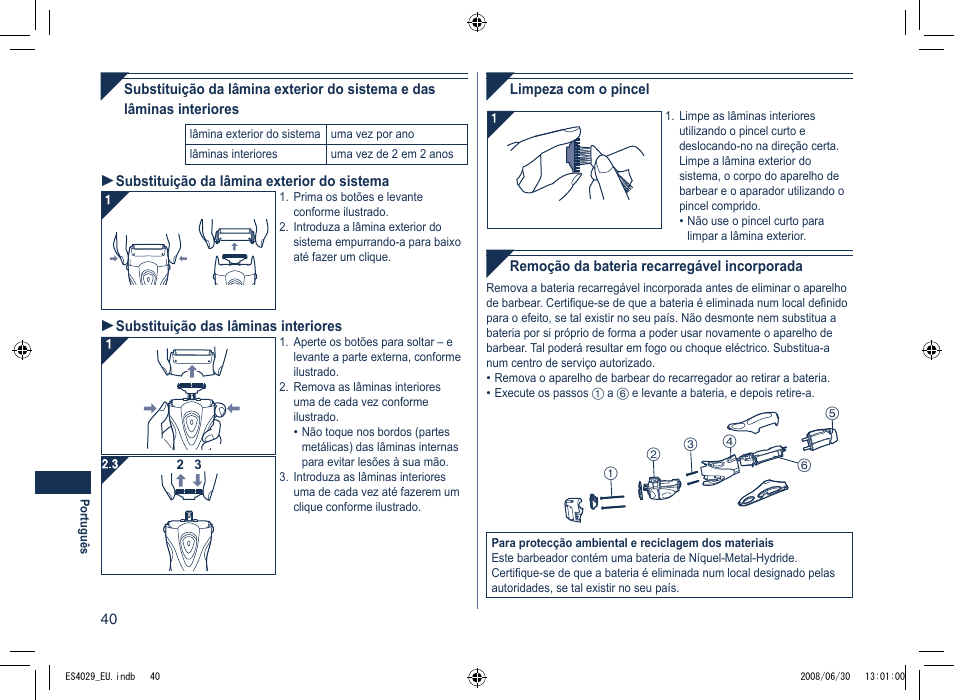 Panasonic ES4029 User Manual | Page 40 / 104