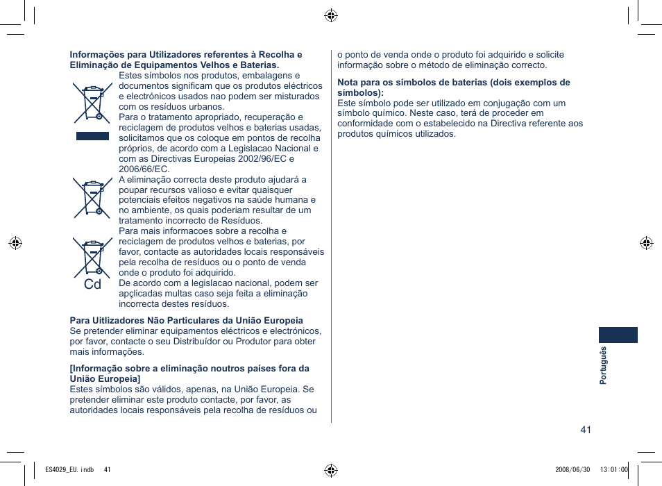 Panasonic ES4029 User Manual | Page 41 / 104