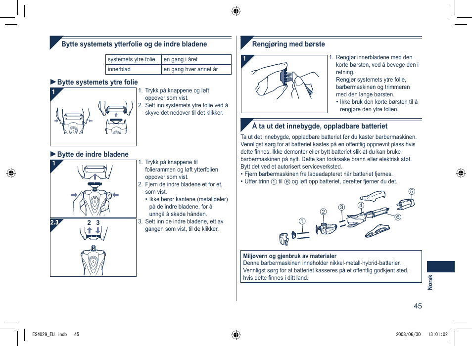 Panasonic ES4029 User Manual | Page 45 / 104