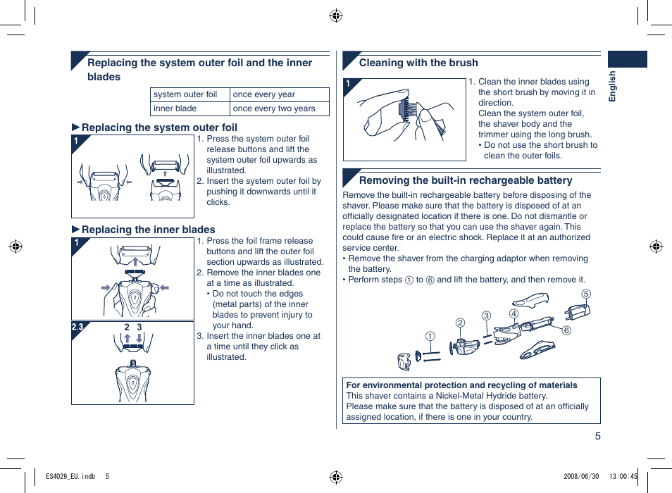 Panasonic ES4029 User Manual | Page 5 / 104