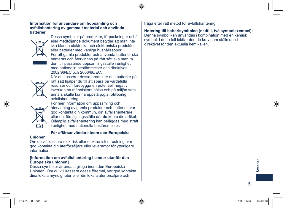 Panasonic ES4029 User Manual | Page 51 / 104
