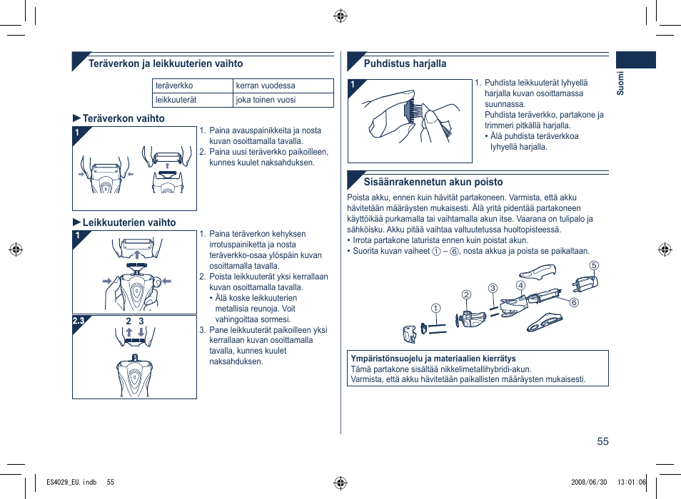 Panasonic ES4029 User Manual | Page 55 / 104