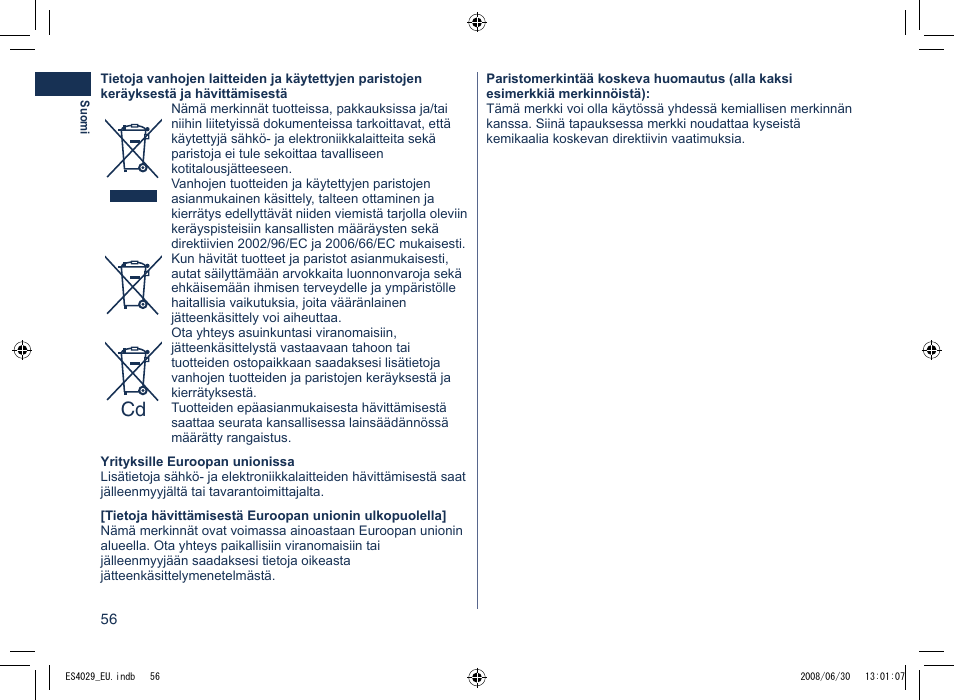 Panasonic ES4029 User Manual | Page 56 / 104