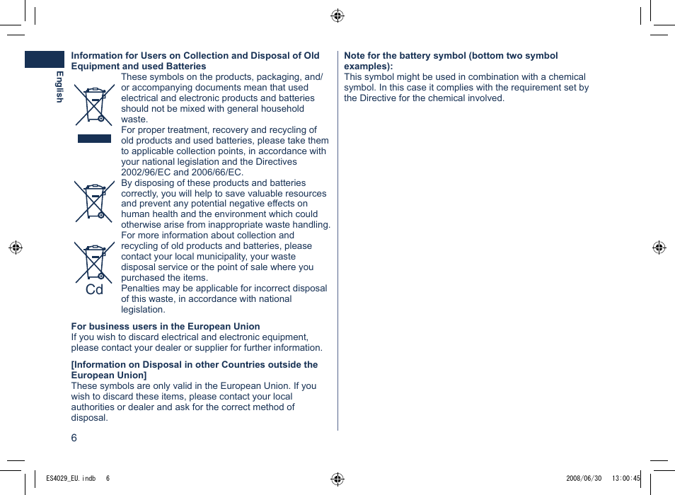 Panasonic ES4029 User Manual | Page 6 / 104