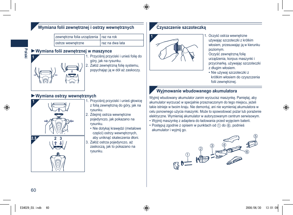 Panasonic ES4029 User Manual | Page 60 / 104