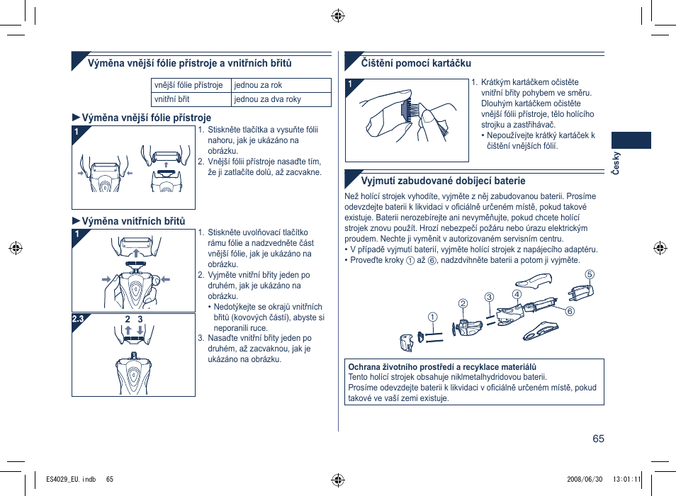 Panasonic ES4029 User Manual | Page 65 / 104