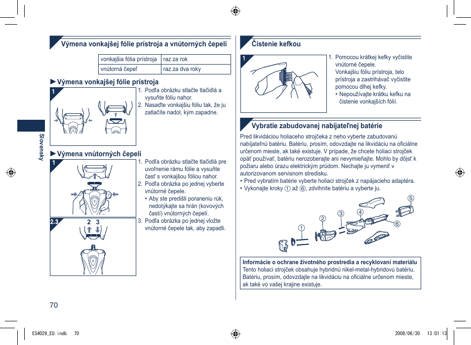 Panasonic ES4029 User Manual | Page 70 / 104