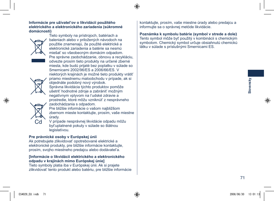 Panasonic ES4029 User Manual | Page 71 / 104
