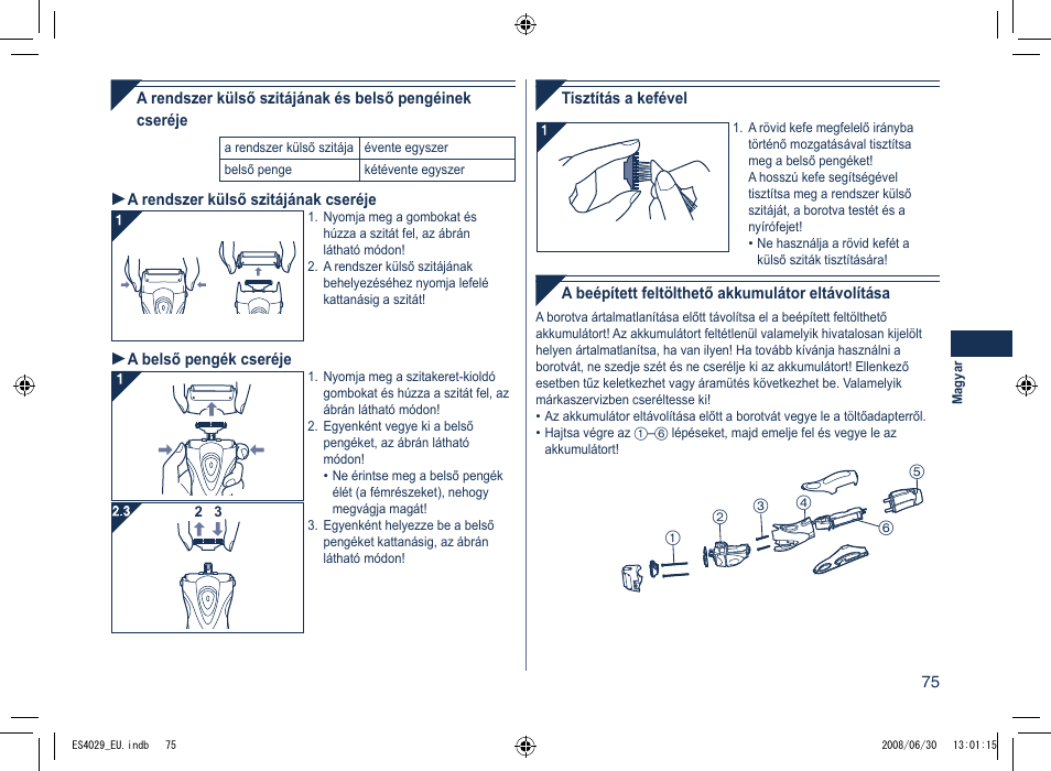 Panasonic ES4029 User Manual | Page 75 / 104