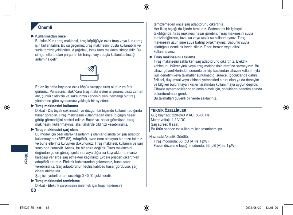 Panasonic ES4029 User Manual | Page 88 / 104