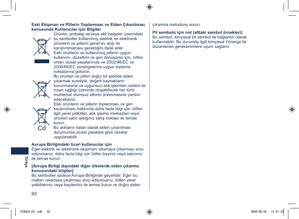 Panasonic ES4029 User Manual | Page 92 / 104