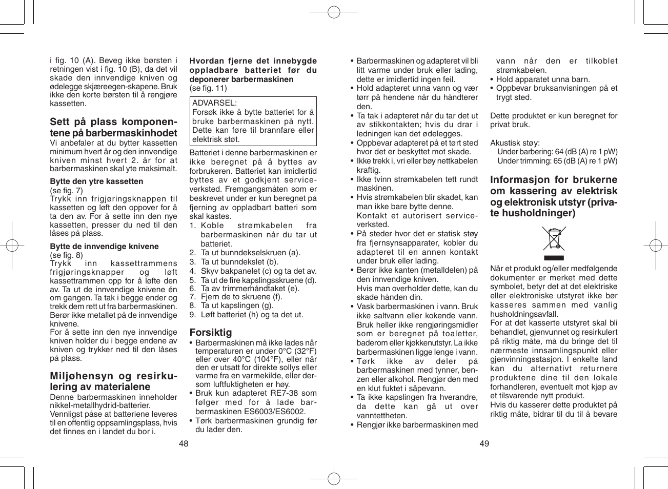 Panasonic ES6003E8 User Manual | Page 25 / 50