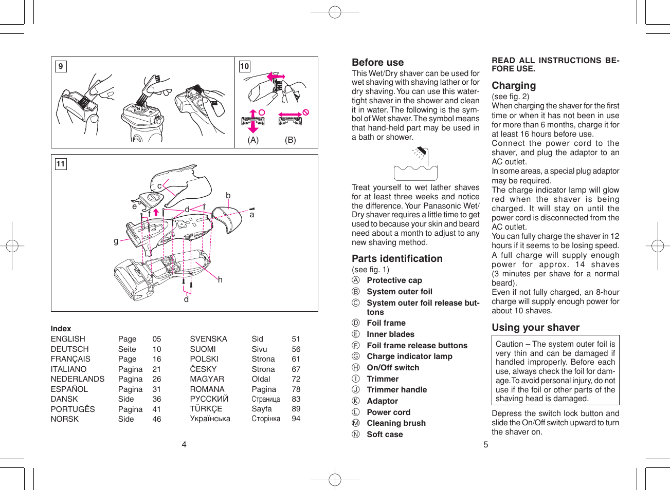 Panasonic ES6003E8 User Manual | Page 3 / 50