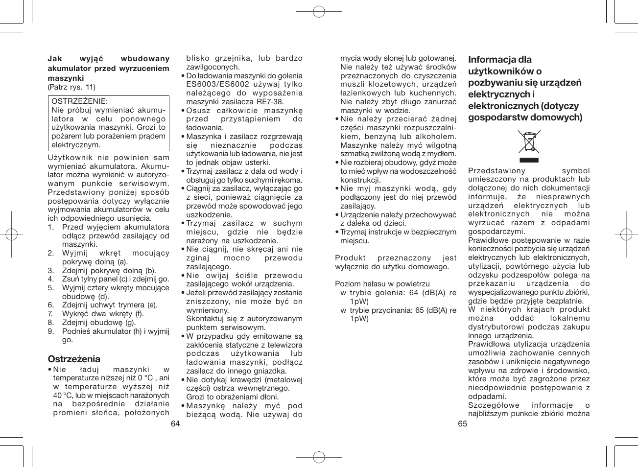 Panasonic ES6003E8 User Manual | Page 33 / 50