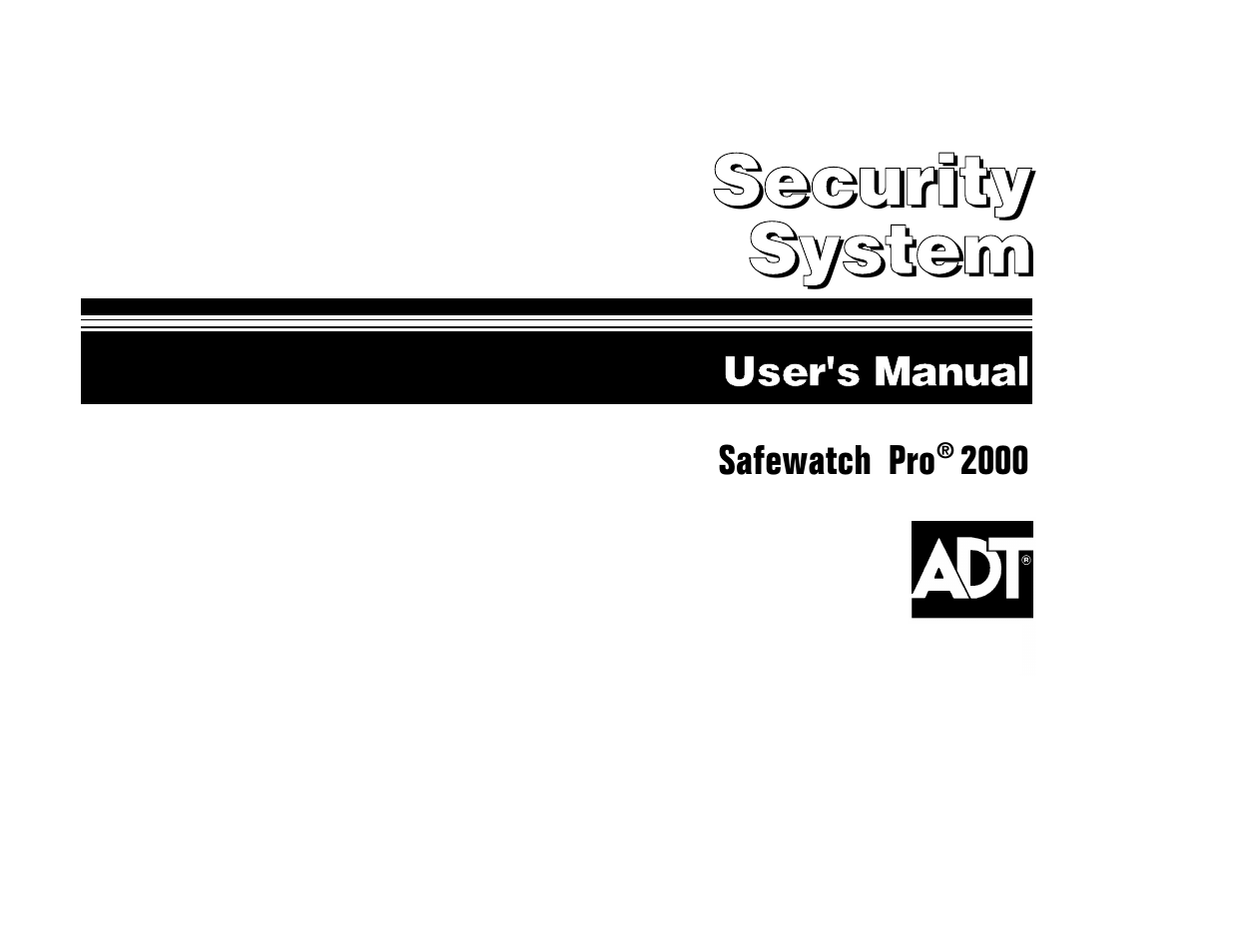 ADT Security Services Safewatch Pro 2000 User Manual | 48 pages