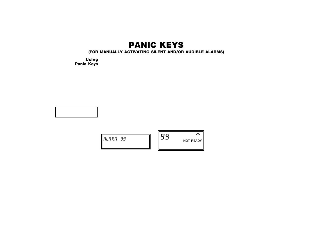 Panic keys | ADT Security Services Safewatch Pro 2000 User Manual | Page 21 / 48
