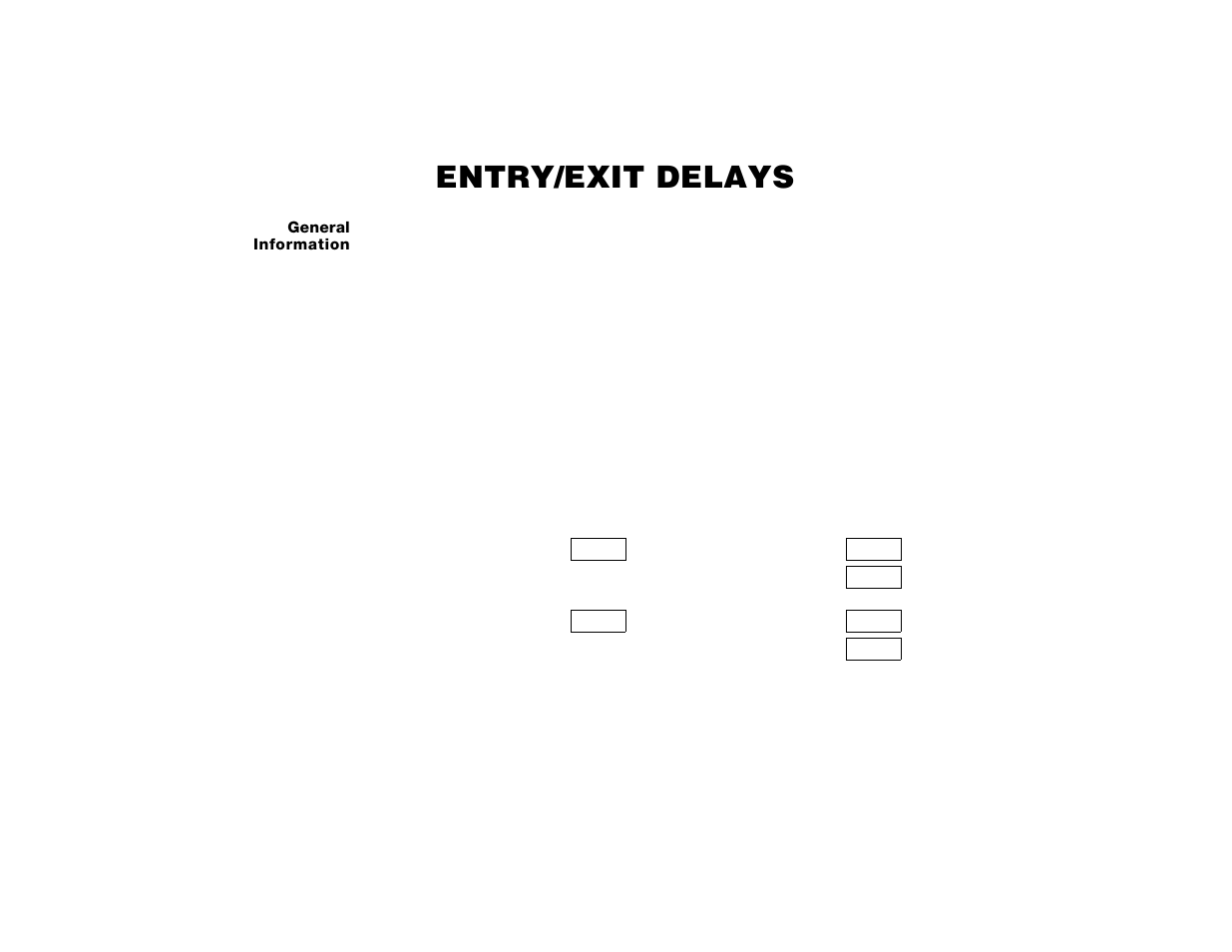Entry/exit delays | ADT Security Services Safewatch Pro 2000 User Manual | Page 7 / 48