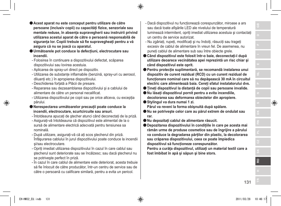 Panasonic EHHW32 User Manual | Page 131 / 158