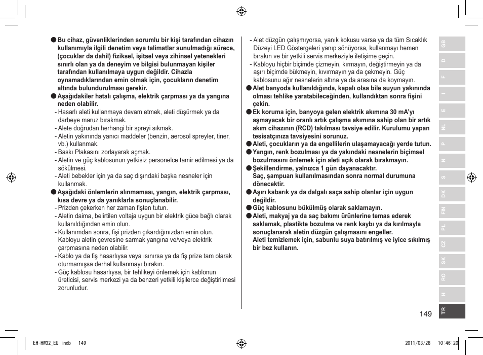 Panasonic EHHW32 User Manual | Page 149 / 158
