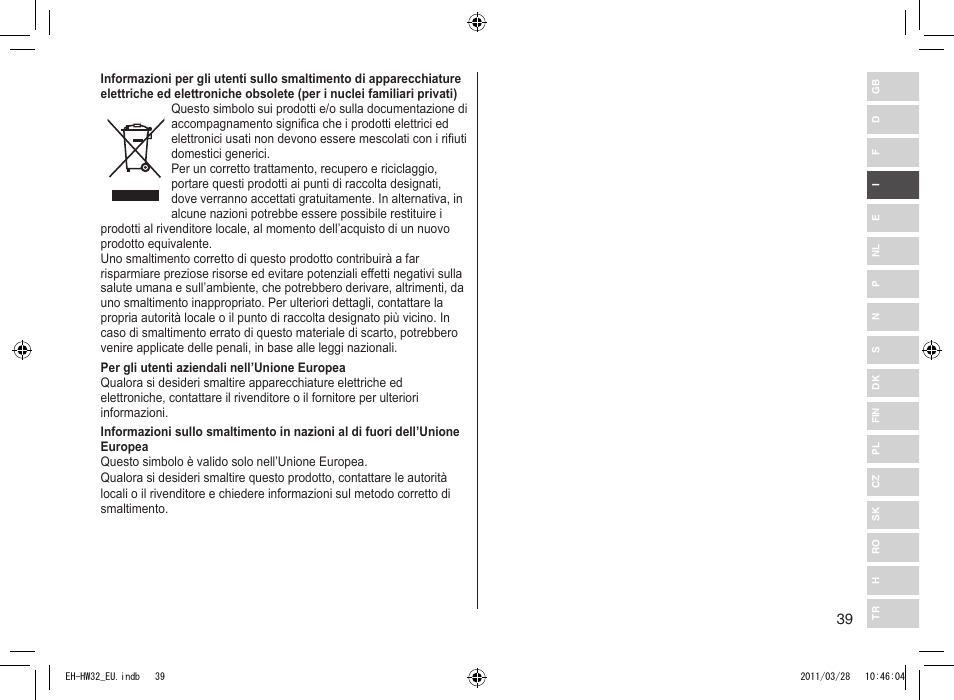 Panasonic EHHW32 User Manual | Page 39 / 158