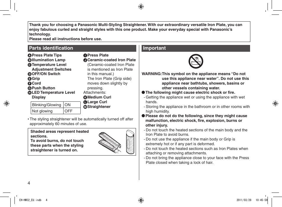 Panasonic EHHW32 User Manual | Page 4 / 158