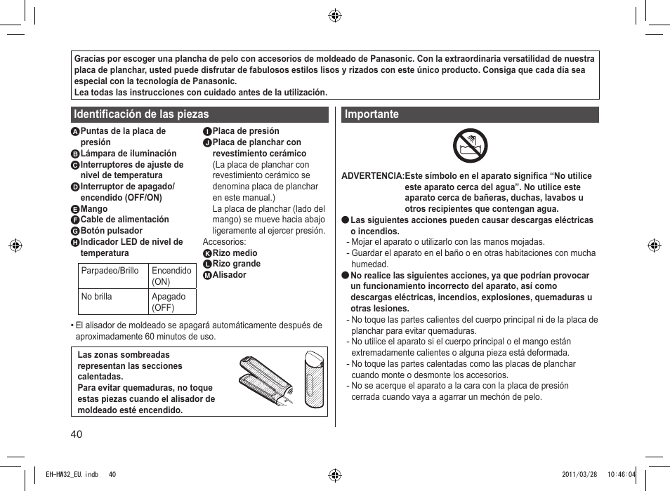 Panasonic EHHW32 User Manual | Page 40 / 158