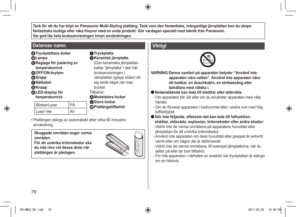 Panasonic EHHW32 User Manual | Page 76 / 158