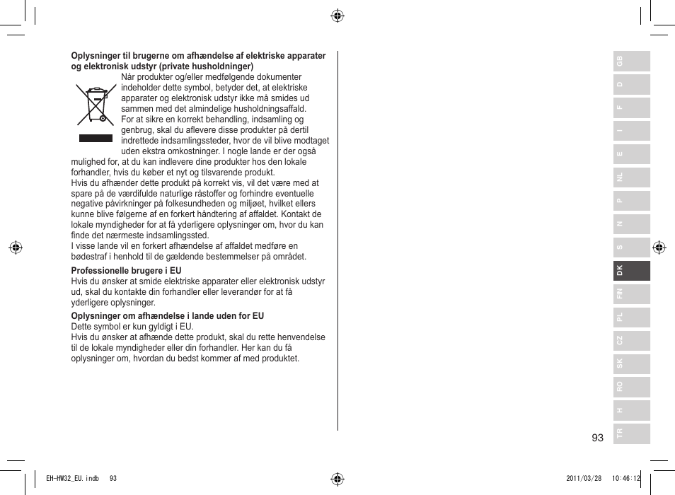 Panasonic EHHW32 User Manual | Page 93 / 158