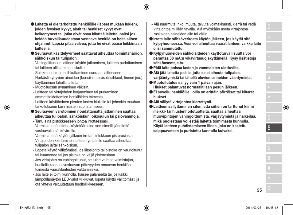 Panasonic EHHW32 User Manual | Page 95 / 158