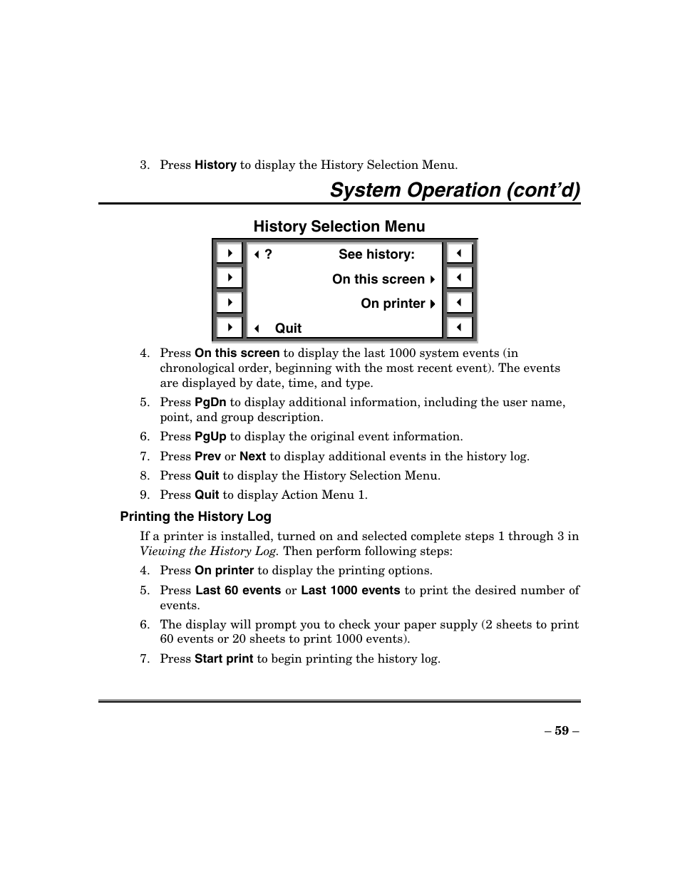 System operation (cont’d) | ADT Security Services Focus 200 Plus User Manual | Page 59 / 88